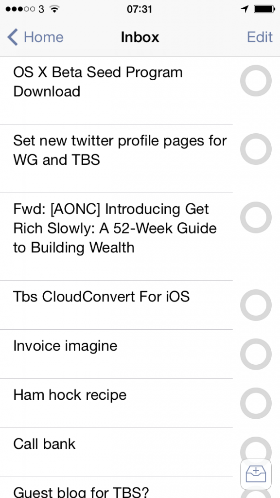 OmniFocus 2 for iPhone shot